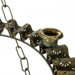 Vitale Eskitme Metal Oval Dörtlü Mumluk 38x5 cm