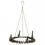 Vitale Eskitme Metal Oval Dörtlü Mumluk 38x5 cm